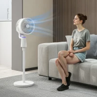 HOMCOM Standventilator Luftzirkulator Lüfter mit 3 Geschwindigkeitsstufen Fernbedienung Timer 70°+90° Oszillation(m-2)
