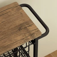 HOMCOM Carrito Verdulero para Cocina con 4 Cestas Deslizables y Marco de Acero 49,5x31x91 cm Roble(m-9)