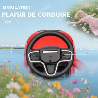 AIYAPLAY Porteur enfants Land Rover Discovery sous licence, porteur voiture à pousser avec poignée amovible, 84x40x94,5cm, rouge(m-7)