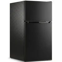 HOMCOM 88L Under Counter Fridge Freezer, Small Refrigerator with 5-Setting, 3 Star Freezer Rating, Black(m-1)