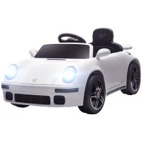 AIYAPLAY Voiture électrique enfants, véhicule électrique 12V, télécommande 2,4G, phares, musique, klaxon, 103 x 55 x 44 cm, blanc(m-12)