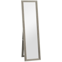 HOMCOM Espejo de Cuerpo Entero 157x37 cm con Marco de MDF Espejo de Pie Inclinado o Colgante Gris