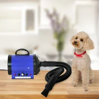 PawHut Soffiatore per Cani e Gatti Asciugatrice per Animali Domestici 2400W Temperatura Intensità Aria Regolabile, Nero(m-6)