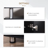 HOMCOM Mobile Porta TV Classico da Soggiorno con 2 ripiani e 2 Armadietti Nero(m-6)