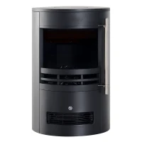 HOMCOM Elektrokamin mit Heizung, elektrischer Kamin mit LED Flammeneffekt, 900/2000W Dekokamin, elektrisch Kaminfeuer Kaminofen, Schwarz(m-1)