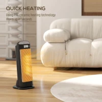 HOMCOM Ceramic Space Heater, 2000W Fan Electric Heater with 4 Modes, Adjustable Thermostat, 55° Oscillation, Tip-Over and Overheat Protection for Bedroom, Home Office, Black(m-4)