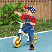 AIYAPLAY Bicicleta de Equilibrio Infantil +18 Meses con Asiento Ajustable en Altura Carga 25 kg 66,5x34x47 cm Blanco y Naranja(m-2)