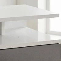 HOMCOM Set de 2 Noptiere Moderne Suspendate cu Sertar și Raft din Lemn 35x32x22,5cm, Alb Lucios(m-9)