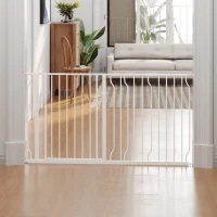 PawHut Lot de 2 barrières de sécurité barrière pour animal domestique longueur réglable escaliers couloirs portes sans perçage(m-9)