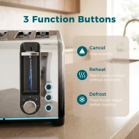 HOMCOM 4 Slice Toaster with 7 Browning Levels, Reheat, Defrost and Cancel Functions(m-6)