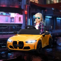 AIYAPLAY Macchina Elettrica per Bambini a Licenza BMW M4 con Telecomando, Clacson e Fari, 108x69.5x51 cm, Giallo(m-10)