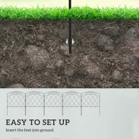 Outsunny 3m Decorative Metal Garden Fence - Diamond and Swirl Pattern(m-4)