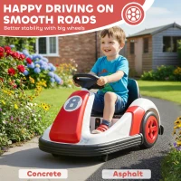 AIYAPLAY Kids Bumper Car with 360-Degree Rotation, 6V Electric Ride On Car with Music and Horn for 3-8 Years Old, Red(m-8)