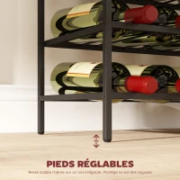 HOMCOM Étagère à vin rack pour bouteilles range-bouteilles capacité 54 bouteilles dim. 63L x 25l x 91H cm métal noir(m-7)