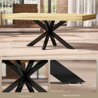 HOMCOM Măsuță de Cafea Stil Industrial din Lemn și Oțel, 110x60x45 cm, Negru și Culoare Lemn(m-5)