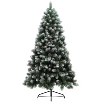HOMCOM 6ft Snow-Dipped Artificial Pine Christmas Tree(m-11)