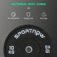 SPORTNOW Discos Pesas Olímpicos 2x10 kg Agujero Ø50 mm de Goma para Barras y Mancuernas para Casa y Gimnasio Negro(m-5)