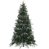HOMCOM Brad de Crăciun înzăpezit cu 850 de ramuri și design pe secțiuni, din plastic și oțel, Ø110x180 cm, verde(m-11)