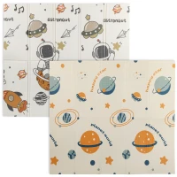 AIYAPLAY Tappeto per Bambini 0-6 Anni a Tema Spazio con Superficie Impermeabile in XPE Multicolore, 196x176x1.5 cm(m-10)
