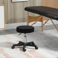 HOMCOM Hydraulic Swivel Salon Spa Stool Height Adjustable Facial Massage Tattoo with 3 Changeable Seat Covers, Black(m-10)