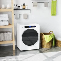 HOMCOM Sèche linge à évacuation, sèche-linge électrique 1000 W 3 Kg, modes Extra Dry et ECO, minuterie, acier inoxydable, blanc(m-10)