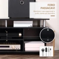 HOMCOM Mobile Porta TV Fino a 55" con Armadietti e Ripiani in Legno e Alluminio, 120x40x52.2cm(m-6)