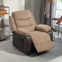HOMCOM Overstuffed Corduroy Electric Lift Recliner Chair - Brown(m-10)