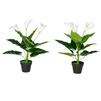 HOMCOM 5ft Artificial Tree, Indoor Fake Eucalyptus with White Tender Tips and Pot, for Home, Office, and Living Room Decor(m-10)