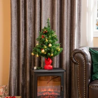 HOMCOM Mini Árbol de Navidad 60cm Artificial Árbol de Pino Decoración Navideña con Soporte Metálico 73 Ramas Verde PVC(m-10)