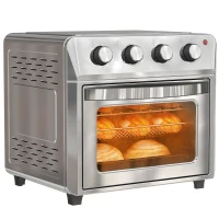 HOMCOM Minibackofen mit Umluft, Heißluftfritteuse, 6 Heizmodi, Timer, Zubehör, 24L, Silber(m-12)