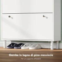 HOMCOM Scarpiera Slim con 4 Cassetti Ribaltabili e Ripiani Regolabili per 24-32 Scarpe, 80x23.5x157 cm, Bianco(m-6)