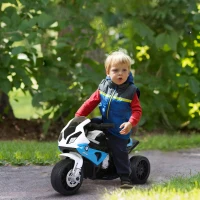 HOMCOM Mota Elétrica BMW para Crianças 6V com Faróis Música e Velocidade Máx. de 2,5 km/h 66x37x44 cm Azul(m-10)