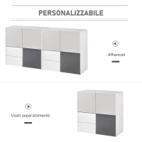 HOMCOM Armadietto Multiuso con Cassetti e Ante, Mobile Soggiorno Camera Ufficio(m-4)
