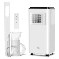 HOMCOM Climatiseur mobile 7000BTU 2kW 5 en 1 refroidissement, déshumidificateur, ventilateur, auto, mode nuit, 2 vitesses(m-12)