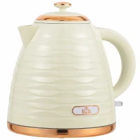 HOMCOM 3kW Rapid Boil Honeycomb Kettle - Cream White(m-15)