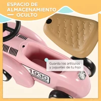 AIYAPLAY Coche Correpasillos para Bebés de 12 a 36 Meses con Bocina Compartimento de Almacenaje y Volante 58x27x35 cm Rosa(m-6)