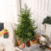 HOMCOM Weihnachtsbaum, Kunsttanne, realistisches Aussehen, schneller Aufbau, Kunststoff, Grün, 100 x 100 x 150cm(m-10)
