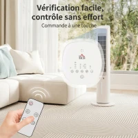 HOMCOM Refroidisseur d'air colonne 3 en 1 refroidisseur humidificateur ventilateur, oscillation 48°, 3 vitesses 3 modes, blanc(m-8)