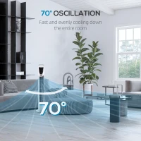 HOMCOM 31 Inch Bladeless Oscillating Tower Fan with 70° Oscillation, Remote Control, 7.5H Timer, 3 Speed 3 Modes, Electric Floor Standing Cooling Fan for Home Bedroom Office, Silver(m-6)