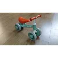 AIYAPLAY Baby Balance Bike for 1-2 Years Old, Light-up Toddler Balance Bike with Adjustable Seat, 4 Silent EVA Wheels, Green(m-7)