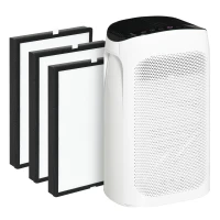 HOMCOM Purificateur d'air + Filtre pour purificateur d'air Ioniseur CADR 210m³/h minuterie filtre à charbon actif filtre HEPA(m-12)