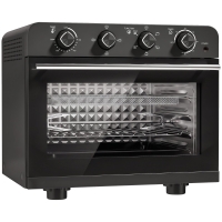 HOMCOM Heißluftfritteusen-Backofen mit Umluft und Drehspieß-Set, Temperaturregler, Timer, 1800 W