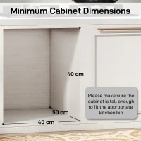 HOMCOM Pull Out Bin, Under Sink Bin - 3 Removable Compartments (15L + 2 x 8L) for 400mm Cabinets, Light Grey(m-6)