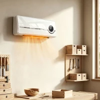 HOMCOM Aerotermă Ceramică 2000W de Perete cu 3 Moduri, Temperatură Reglabilă, Temporizator, Telecomandă, Blocare pentru Copii, Alb(m-9)