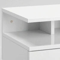 HOMCOM Set de 2 Noptiere Moderne Suspendate cu Sertar și Raft din Lemn 35x32x22,5cm, Alb Lucios(m-8)