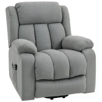 HOMCOM Power Lift Recliner Chair with Vibration Massage, Lift Chair for Elderly with Footrest, Remote, Side Pocket, Light Grey(m-11)
