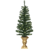 HOMCOM Albero di Natale Artificiale da 120cm con 60 Luci LED e 140 Rami per Interni, Verde(m-1)