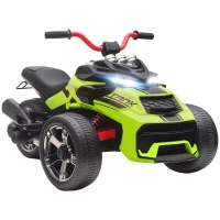 AIYAPLAY Quad Eléctrico para Niños 12V con 2 Motores Velocidad hasta 5 km/h 3 Ruedas Suspensión Verde(m-1)