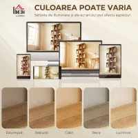 HOMCOM Bibliotecă cu 5 niveluri, verticală, design geometric cu 15 compartimente, modernă, compactă, pentru casă, birou, living, dormitor, 80 x 24 x 200cm, stejar(m-8)