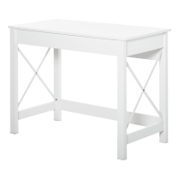 HOMCOM Scrivania porta PC Moderna e Minimal in MDF Acciaio Bianco